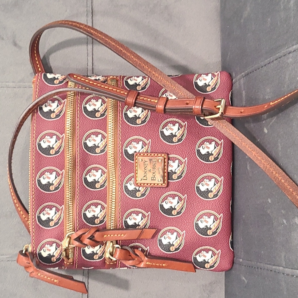 Authentic Dooney & Bourke FSU crossbody purse. Like New.